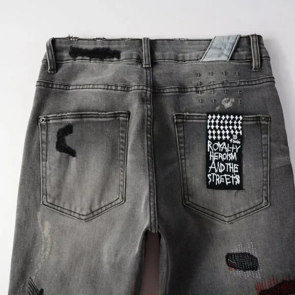 Ksubi Grey Distressed Skinny Jeans
